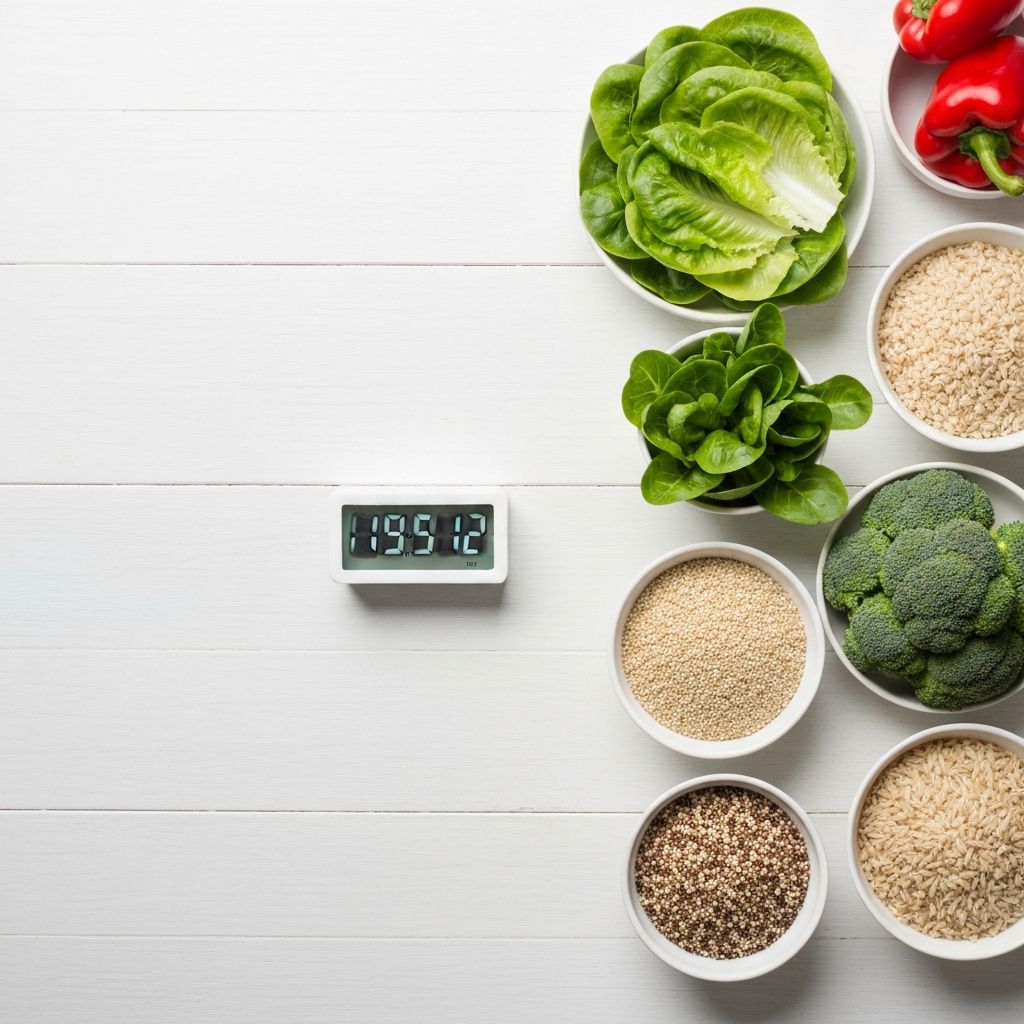 Organized arrangement of everyday healthy foods