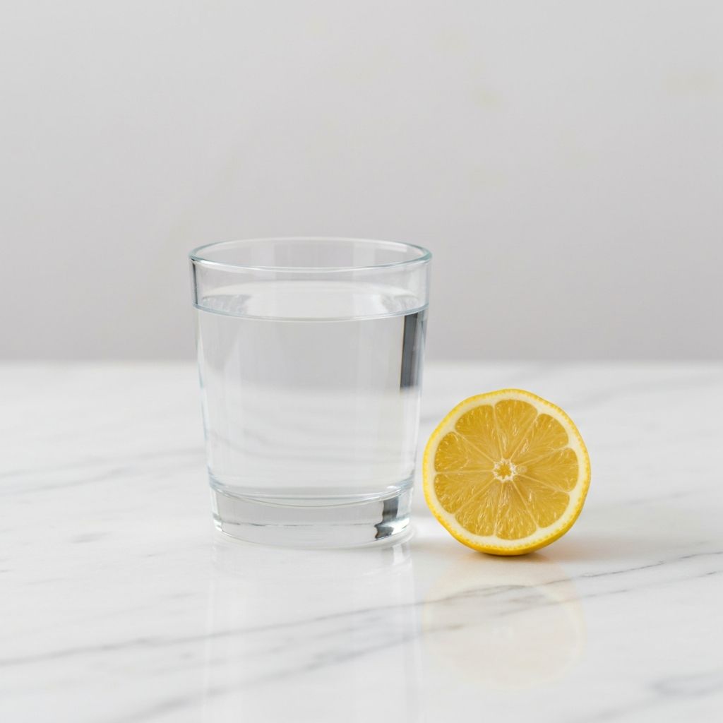 Glass of water with lemon