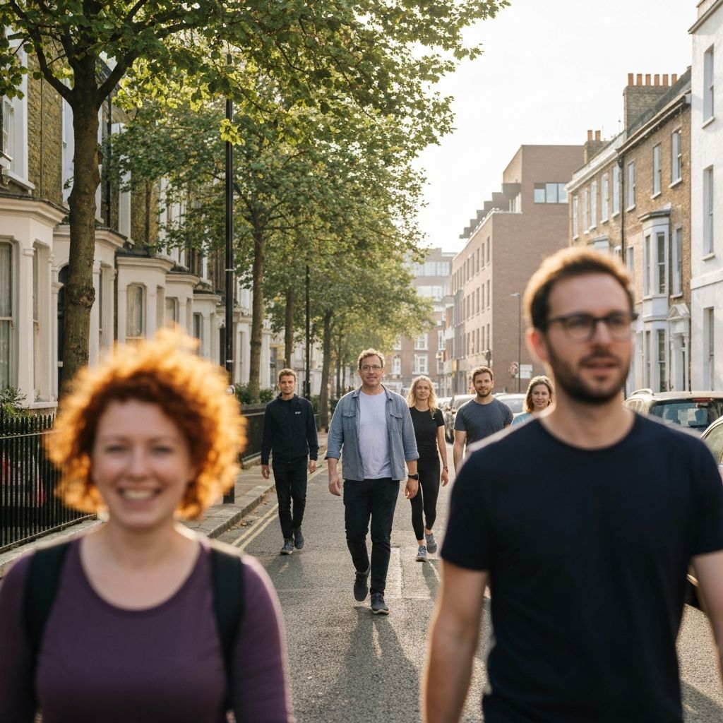 People walking on urban street