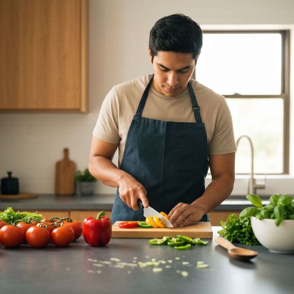Fresh vegetables being prepared